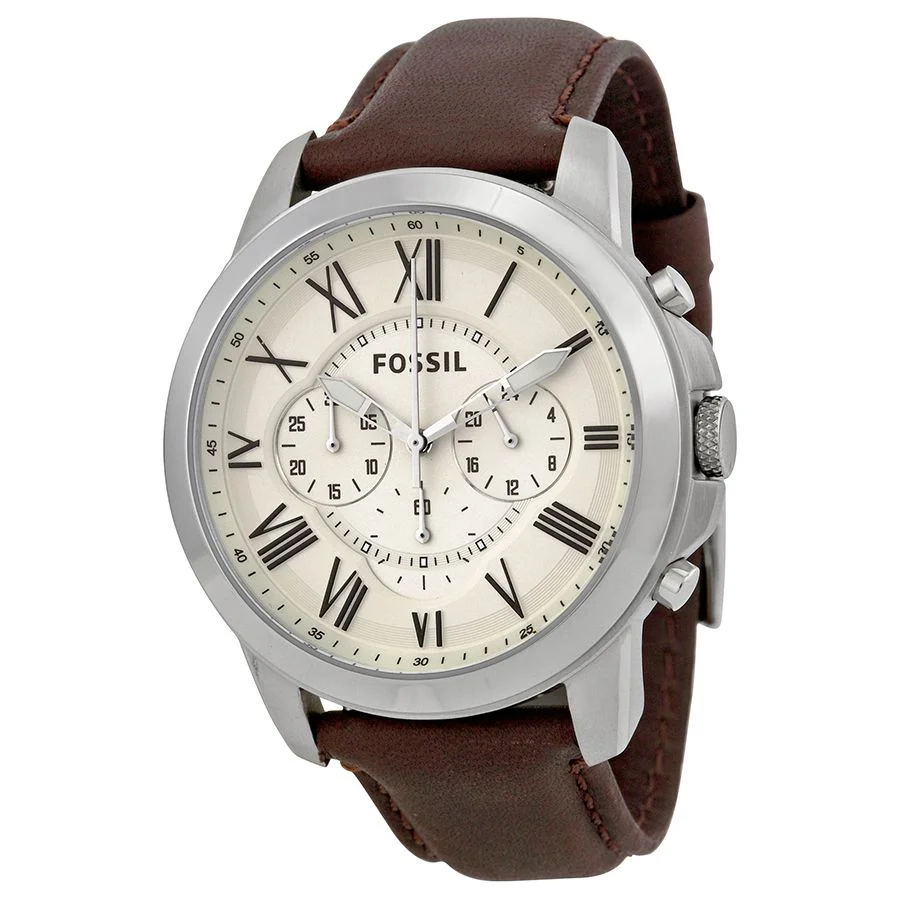 Fossil Men's Black Dial Leather Watch [FS4813]