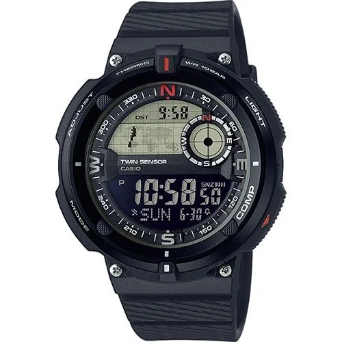 Casio Men's 'Twin Sensor' Quartz Resin Watch-SGW-600H-1BER
