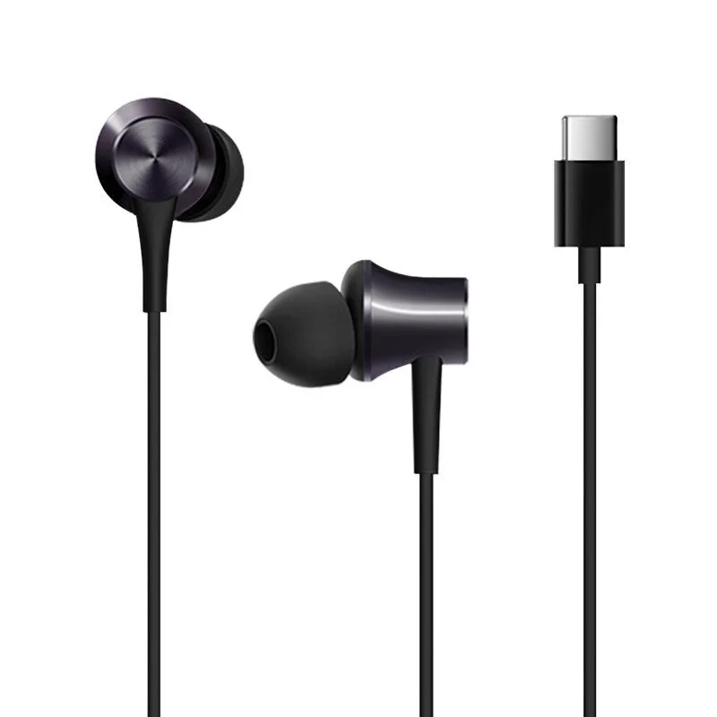 Xiaomi Piston Type-C Earphone In-ear Stereo Aluminum alloy Earbuds Headphone With Mic - Black