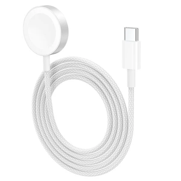 Hoco CW46 Magsafe Magnetic Watch Wireless Charger for Apple Watch Series ? White Color
