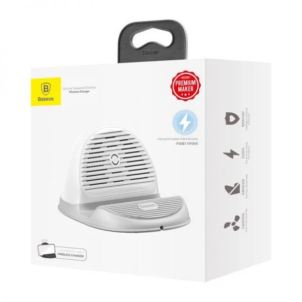 Baseus WXHSG-02 Silicone Horizontal Desktop Wireless Charger (10W, White)