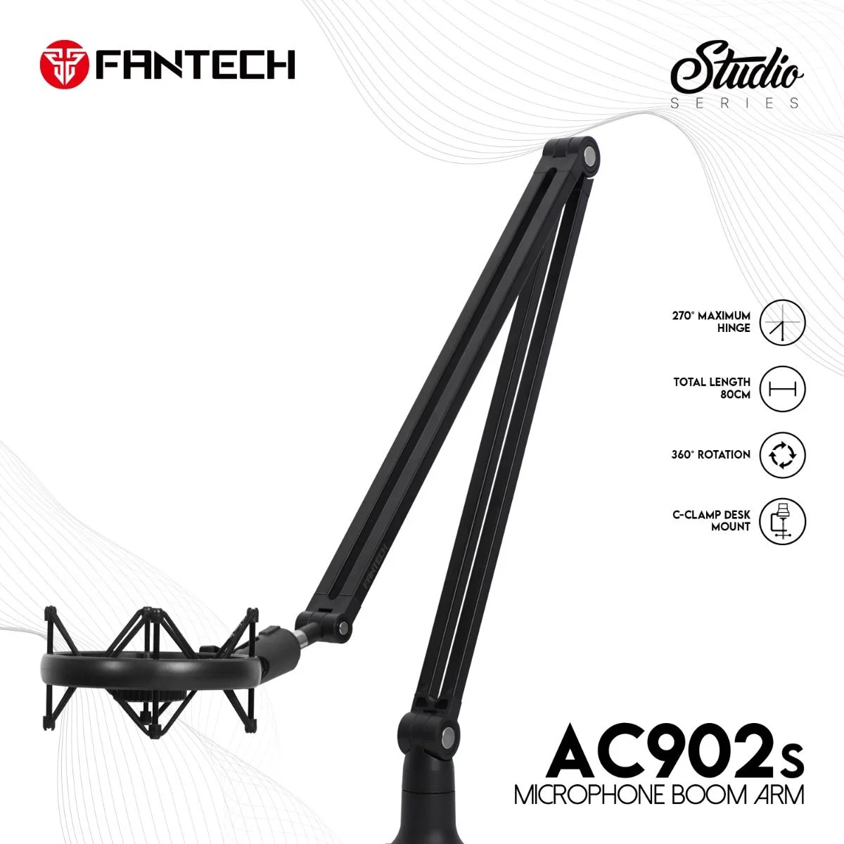 Fantech AC902s Mic Boom Arm Stand Live Streaming Podcast Microphone Stand