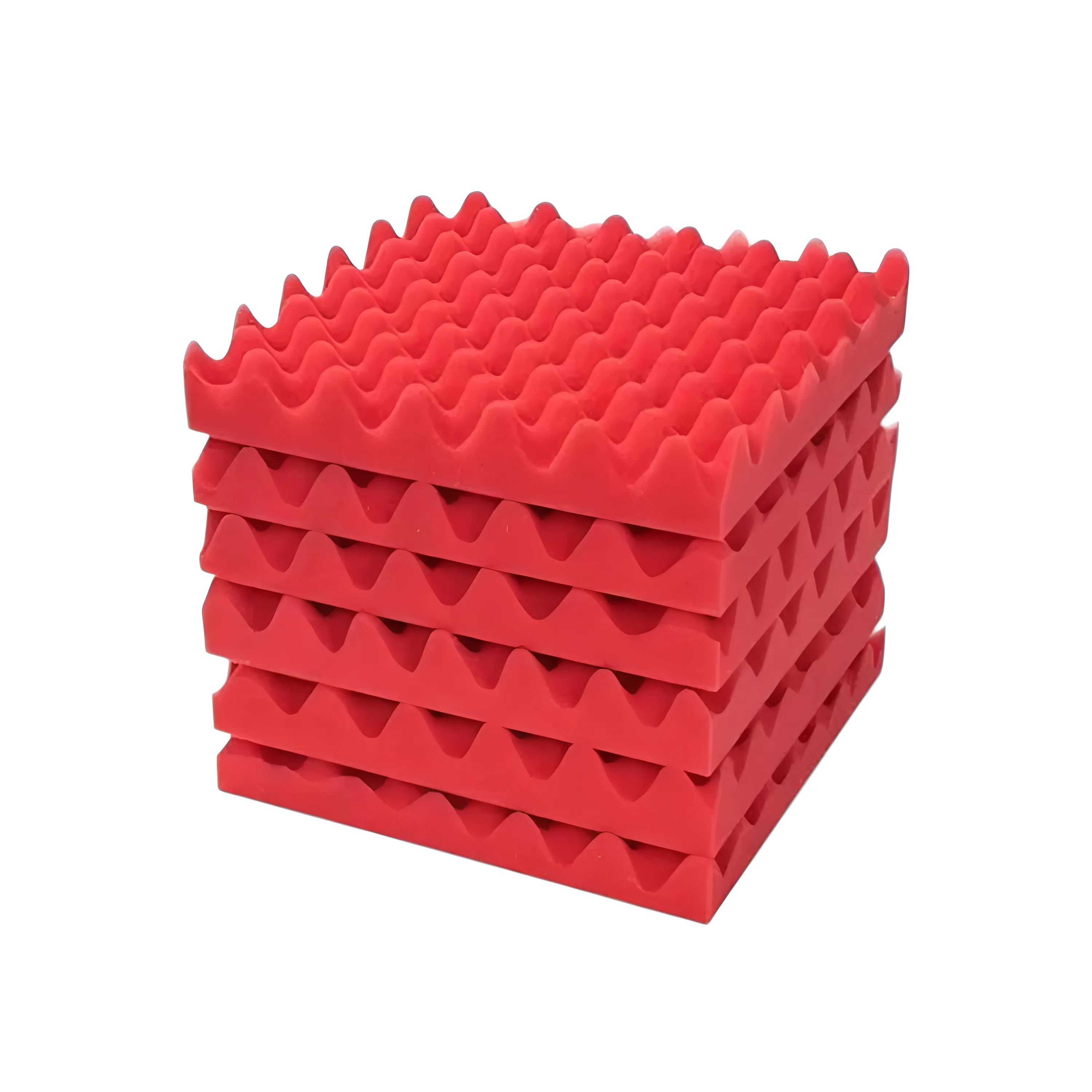 Soundproof Acoustic Foam- Pyramid, Red (30x30x5cm, 8PCS Pack)