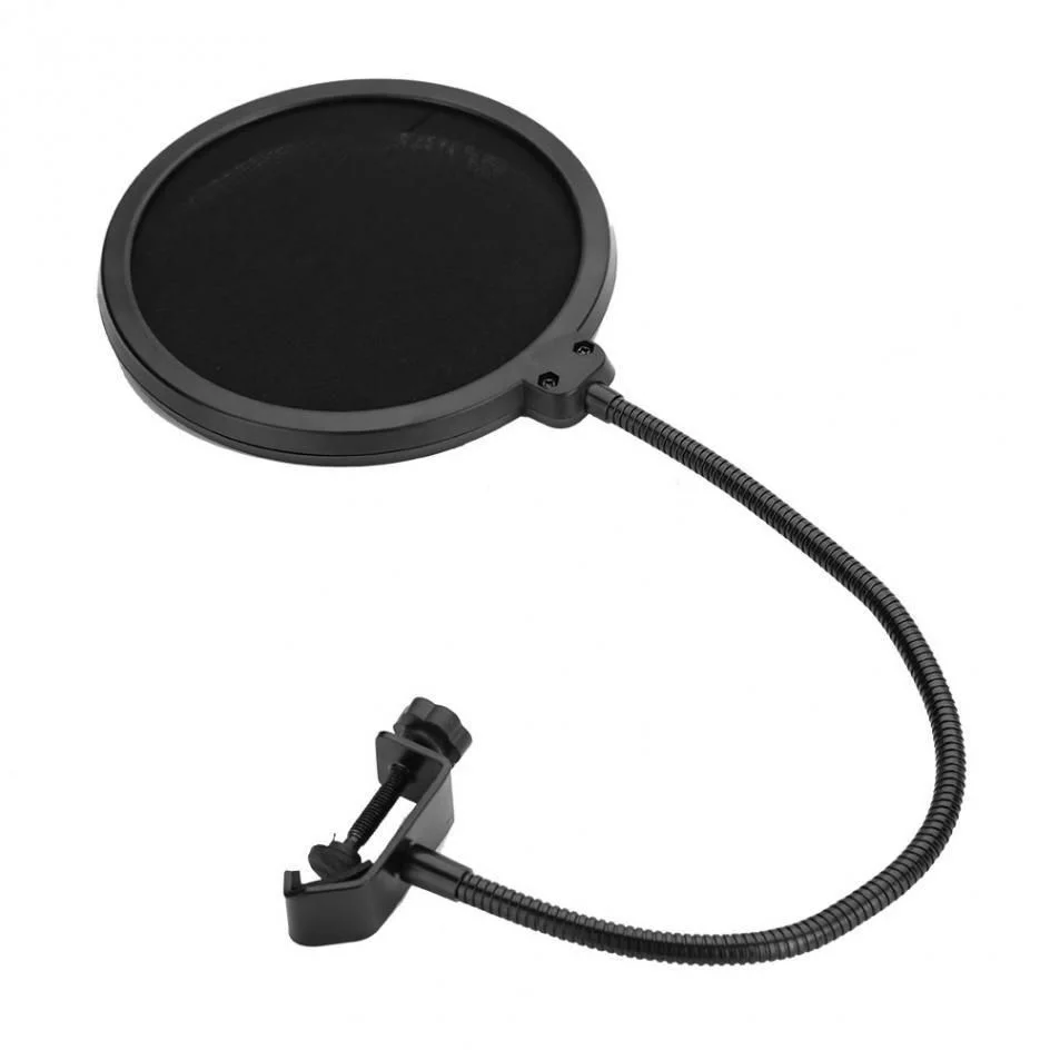 Wind Pop Filter for Microphone with Adjustable Arm