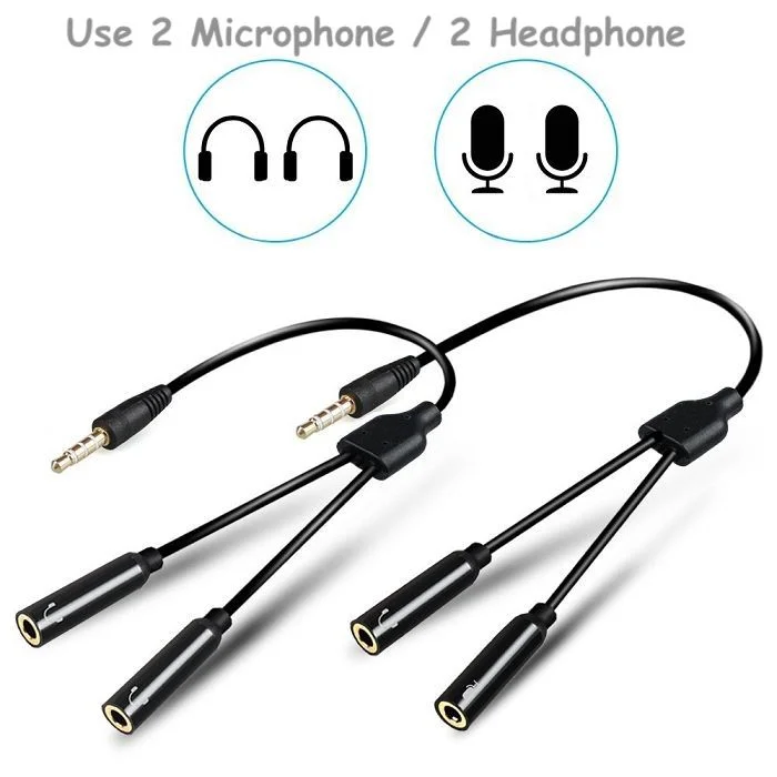 Dual Microphone Adapter for Smartphone &amp; Laptop