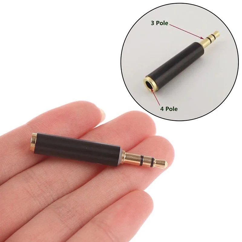 BOYA M1 converter to use without Battery on PC &amp; DSLR- 4 Pole Female to 3 Pole Male Audio Adapter