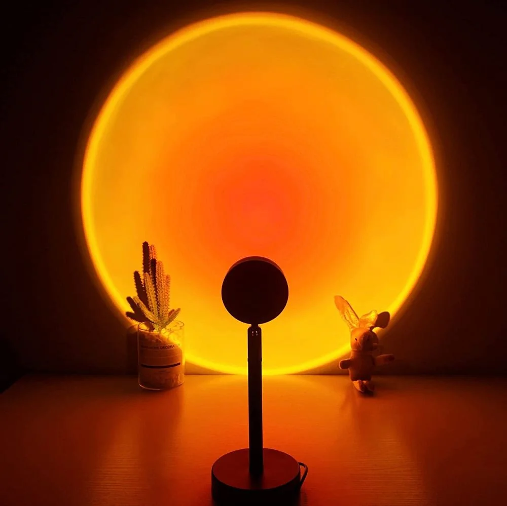 Sunset Projection Led Light- Rainbow Floor Stand Modern Lamp Night Light (Power from USB, Power Bank, Mobile Charger)